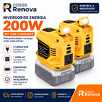 Inversor de Energia 200W para Eletrodomésticos – USB, Tipo-C e Luz LED